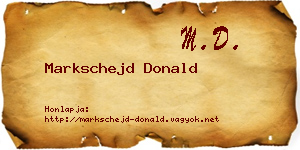 Markschejd Donald névjegykártya